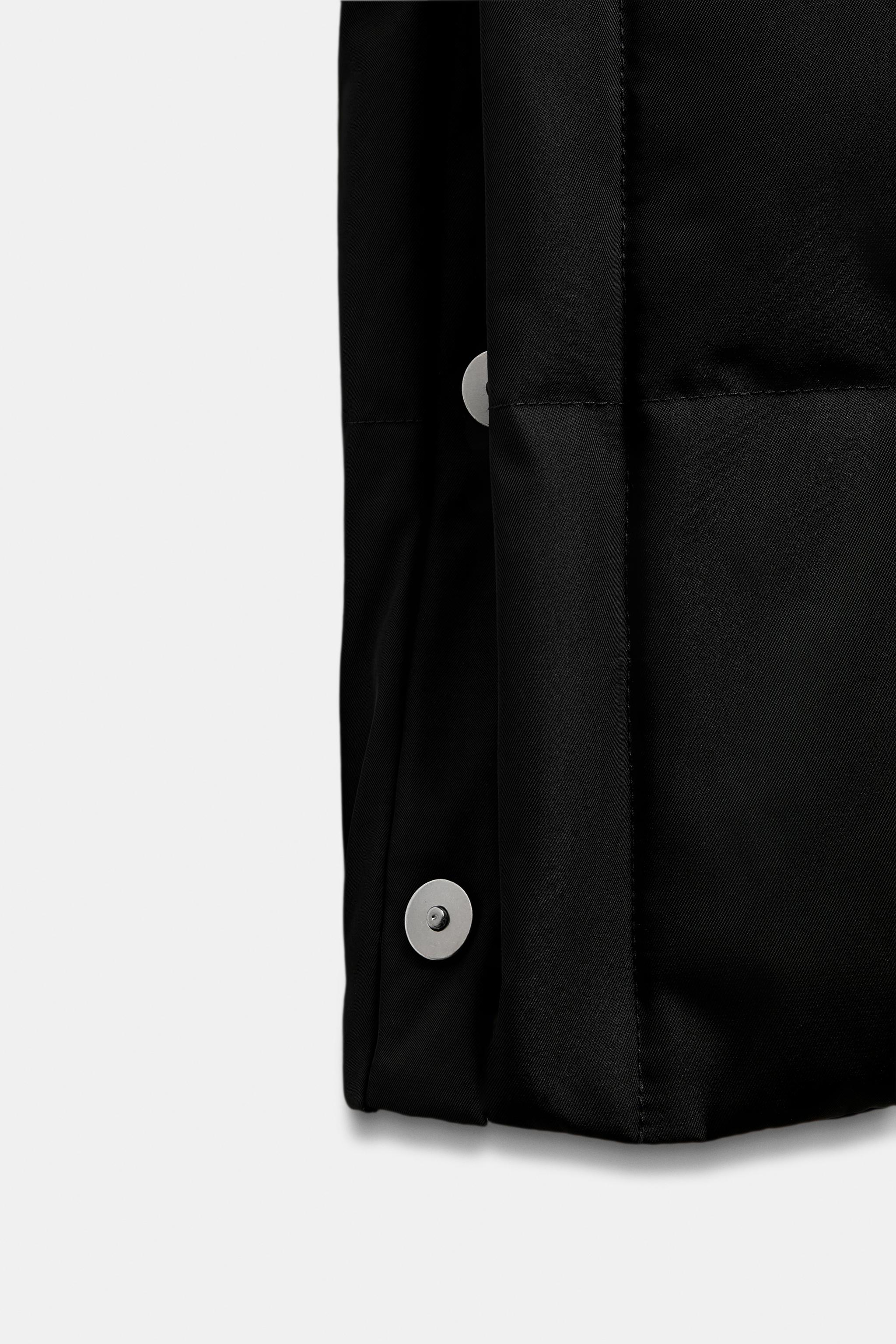 LONG WATER REPELLENT WINDPROOF HOODED PUFFER COAT